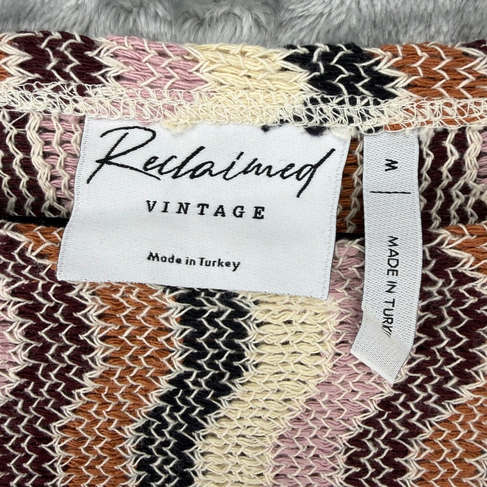 Reclaimed Vintage WMN Multi Color Wavy Stripe Knit Long Sleeve Top Medium NEW - Picture 3 of 15